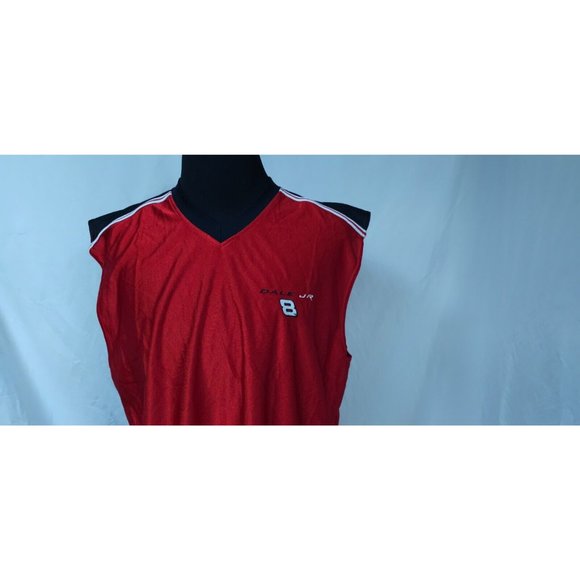 Chase Authentics Dale Earnhardt Jr 8 Large Red V-Neck Nascar Sleeveless Shirt - Picture 4 of 15
